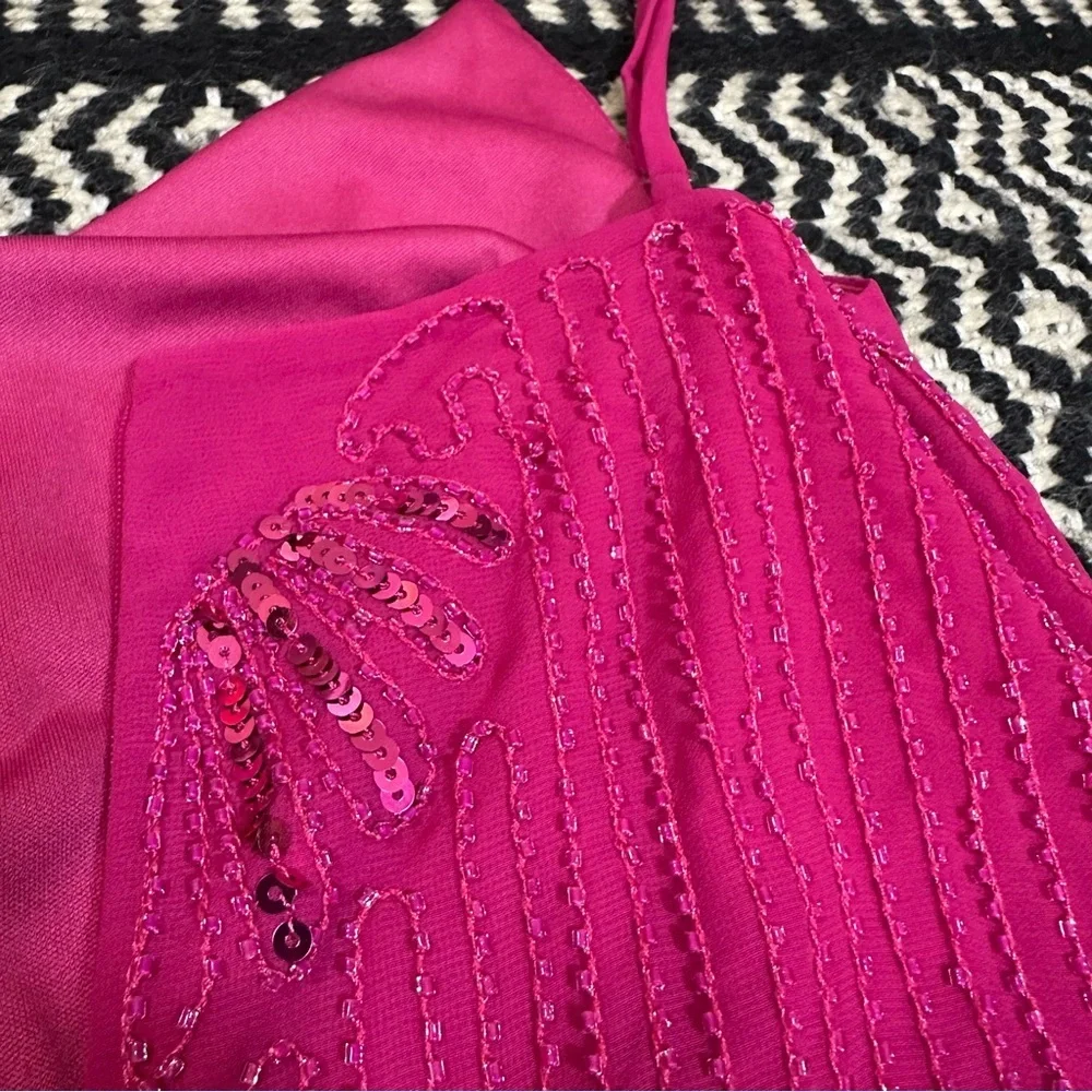 Laundry by Shelli‎ Segal Hot Pink Sequin Beaded Mini Dress • Size 6 Homecoming - Picture 6 of 13